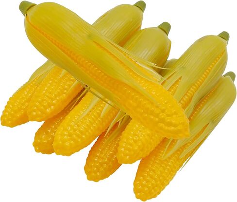 8 PCS Artificial Corn Lifelike Corn Plastic Corn Cob Fake Corn Realistic Corn Stalks Simulation Vegetable Decorations, Fake Vegetable Corn Imitation Maize Decoration for Photo Prop (White) in Saudi Arabia