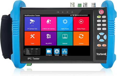 جهاز اختبار CCTV من Rsrteng، IPC-9800CADHS Plus+ جهاز اختبار كاميرا IP 4K بدقة 12 ميجابكسل مع جهاز تتبع الكابل 8 ميجابكسل CVI TVI AHD SDI CVBS جهاز اختبار الكاميرا المحورية 7 بوصة دعم شاشة اللمس H.265 HDMI VGA TDR POE WiFi RS485 IPC Tester in Kuwait