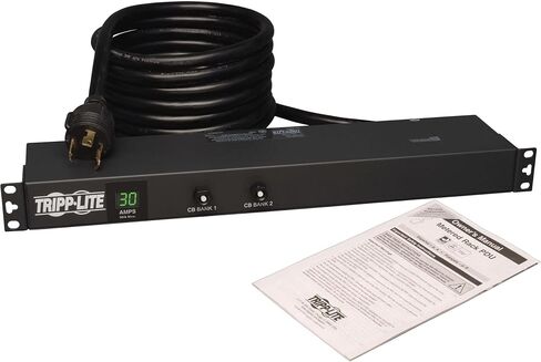 Tripp Lite Metered PDU، 15 أمبير، 13 منفذًا (5-15R)، 120 فولت، 5-15P، مدخل 100-127 فولت، سلك 15 قدمًا، طاقة مثبتة على حامل 1U، ضمان لمدة عامين (PDUMH15) in Saudi Arabia