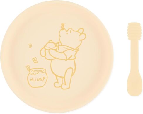 Bumkins Disney Baby and Toddler Plate and Spoon Set, Silicone Dish for Babies and Kids, Baby Led Weaning, Children Feeding Supplies, Microwave Safe, Platinum Silicone, Ages 6 Months Up, Princess Ariel in Saudi Arabia
