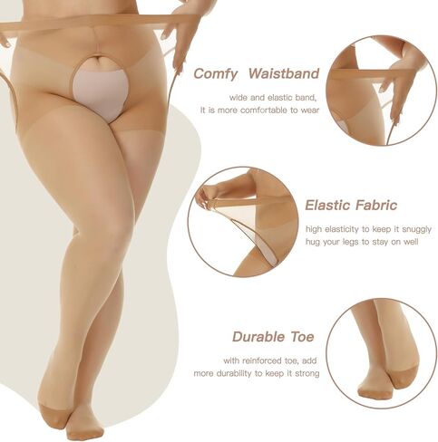 Plus Size Suspender Pantyhose for Women 40D in Kuwait