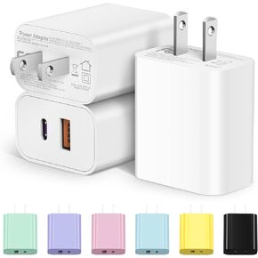 [3 Pack] USB C Wall Charger Block【Apple MFi Certified】 Dual Port PD Power Adapter Fast Charging Block for iPhone 14/14 Pro/14 Pro Max/14 Plus/13/12/11,XS/X, iPad, Google Pixel, Samsung Galaxy and More