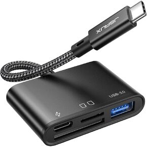 SD Card Reader with USB 3.0 Port & Charging Port | JSAUX 4-in-1 USB C to Micro SD Memory Card Reader | Support SD, Micro SD, SDXC, SDHC, MMC Compatible with iPad Pro, MacBook Pro/Air, Galaxy S8 to S23 in Saudi Arabia