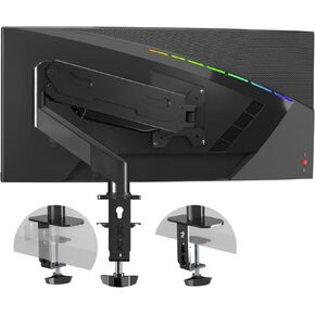 Gas Spring Monitor Arm, Single Monitor Mount, Single Monitor Arm, Single Monitor Desk Mount, Monitor Desk Mount, VESA Mount, Computer Monitor Stand, Desk Monitor Mount, Monitor Arm Desk Mount