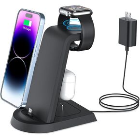 Wireless Charger for Samsung Phone Watch Earbuds, PLDHPRO 3 in 1Charging Station for Galaxy S23/S22/S21/S20/S10/Note20 10/Z Flip 4/Z Fold Wireless Watch Charger for Galaxy Watch 5 Pro 4 3, Galaxy Buds