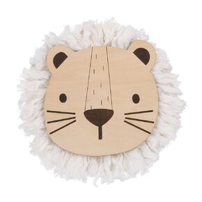 NoJo Little Love Natural Wood Sheep Wall Décor with Ivory Yarn Wool