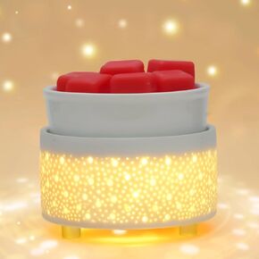Wax Melt Warmer with Timer Ceramic 3-in-1 Oil Burner Electric Candle Wax Warmer Burner Wax Melter Fragrance Warmer for Scented Waxs Home Office Bedroom Aromatherapy