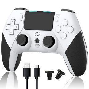 وحدة تحكم TERIOS Wireless Pro متوافقة مع وحدة تحكم PS4 /PS4 Pro/PS4 Slim، جهاز تحكم عن بعد للألعاب مع بطارية مدمجة قابلة لإعادة الشحن بقدرة 800 مللي أمبير/عصا تحكم دقيقة/صوت/تيربو/برمجة أزرار متقدمة (أسود)
