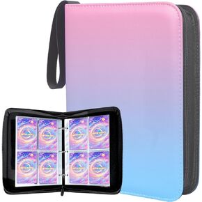 Card Binder 9 Pockets for Girls, Trading Card Binder 900 Pockets, Pink Card Holder Album Book with Removable 50 Sheets For MTG, YuGiOh, Kpop Photocard, Sports Card
