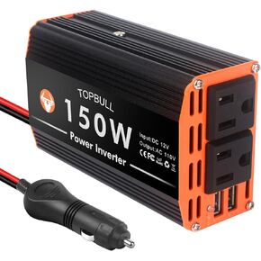 2000W Pure Sine Wave Inverter 12V DC to 110V AC Converter 120V 4000W Peak for Vehicle/Home/RV/Truck Off-Grid Solar Power Inverter with USB & Type-C Port, 2 AC Outlets & LCD Display Remote Controller
