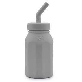melii Silicone Water Bottle with Straw for Babies, Toddlers & Kids, BPA Free, Blue