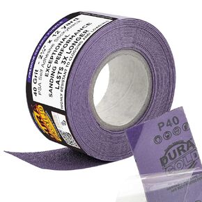 Dura-Gold Premium 1000 Grit PSA Purple Film Ceramic Longboard Sandpaper, 2-3/4" Wide Continuous 20 Yard Roll - Self Adhesive Stickyback for Auto & Wood Air File Long Board Sanders, Hand Sanding Blocks