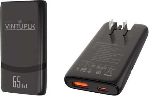 شاحن USB c بقدرة 65 وات، شاحن حائط USB نحيف مع منافذ USB-C وUSB-A، شاحن سريع قابل للطي مع GaN PD3.0&PPS، لجهاز MacBook Pro/Air iPad Pro، iPhone 16/Pro، Galaxy S23/Note 20، Pixel و المزيد (أبيض) in Kuwait