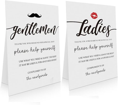 Wedding Bathroom Favors Sign 8x11 Inch, Wedding Bathroom Basket Supplies Sign It's The Little Things Please Help Yourself, Minimalist Wedding Signs, Party Events Basket Supplies Sign-WDS23 in Saudi Arabia