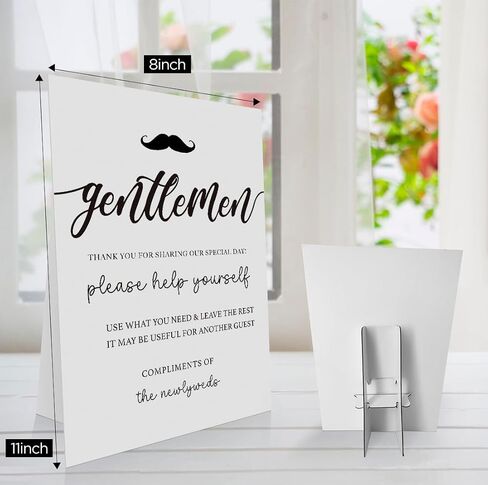 Wedding Bathroom Favors Sign 8x11 Inch, Wedding Bathroom Basket Supplies Sign It's The Little Things Please Help Yourself, Minimalist Wedding Signs, Party Events Basket Supplies Sign-WDS23 in Saudi Arabia
