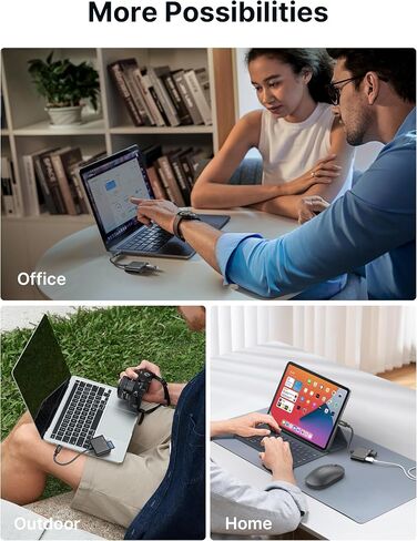 SD Card Reader with USB 3.0 Port & Charging Port | JSAUX 4-in-1 USB C to Micro SD Memory Card Reader | Support SD, Micro SD, SDXC, SDHC, MMC Compatible with iPad Pro, MacBook Pro/Air, Galaxy S8 to S23 in Kuwait