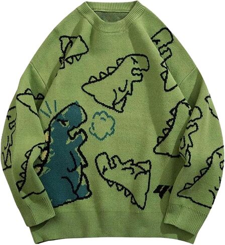 Aelfric Eden Mens Fashion Ducks Cartoon Sweaters Unisex Oversized Jumper Long Sleeve Casual Sweater Retro Couple Top in Saudi Arabia
