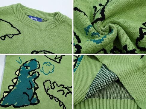 Aelfric Eden Mens Fashion Ducks Cartoon Sweaters Unisex Oversized Jumper Long Sleeve Casual Sweater Retro Couple Top in Saudi Arabia