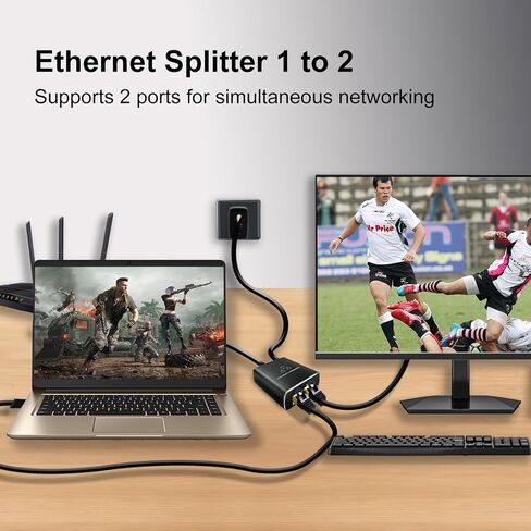 Gigabit Ethernet Splitter High Speed, 1000Mbps Either Ethernet Splitter 1 to 3-3 Devices Simultaneous Networking, Internet Splitter Adapter with USB Power Cable,RJ45 Splitter for Cat 5/6/7/8/5e Cable in Saudi Arabia