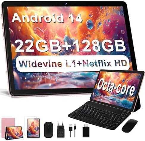 أحدث جهاز لوحي Android 14 لعام 2024، توسيع 22 جيجا+128 جيجا/1 تيرابايت، أجهزة لوحية مقاس 10 بوصات مع بطارية 8000 مللي أمبير في الساعة، ثماني النواة، نظام تحديد المواقع العالمي (GPS)، شاشة مقسمة، فتح القفل بالوجه، جهاز لوحي 2 في 1 مع لوحة مفاتيح وماوس وحاف in Saudi Arabia