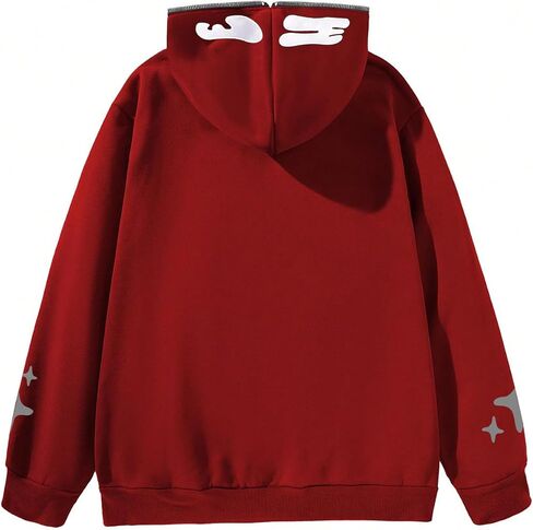 SHENHE Men's Y2k Graphic Full Zip Hoodie Star Print Streetwear Jacket Hoodie Sweatshirt in Kuwait