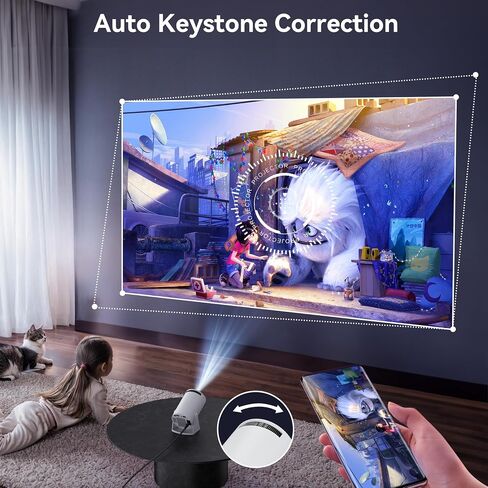 Mini Projector Built in Android TV 11.0 Portable Smart Projector with Wifi and Bluetooth 180°Rotatable 1080P Support Short Throw Outdoor Auto Keystone 40''-130'' Screen Home Theater Projector in Saudi Arabia