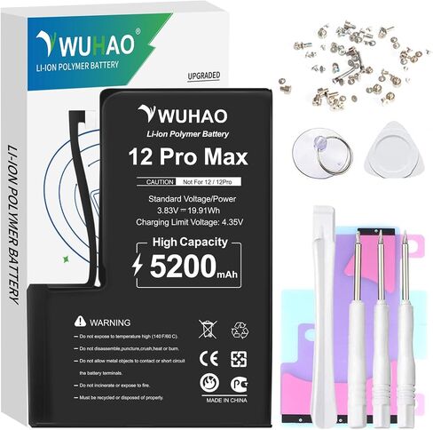 WUHAO Replacement for iPhone 14 Battery,3600mAh Upgraded Capacity for 14 A2882 A2649 A2881 A2884 A2883 Battery with Camera Lens Protector + Screws + Professional Repair Tool Kit in Saudi Arabia