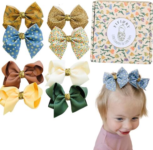 Fifi & Ry Handmade 3-Inch Hair Bows for Girls | Baby & Toddlers Hair Accessories | Premium, No Slip Clip, No Damage, No Pull Toddler Bows | Gift Set Free Palestine 4 Pack in Saudi Arabia