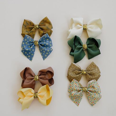 Fifi & Ry Handmade 3-Inch Hair Bows for Girls | Baby & Toddlers Hair Accessories | Premium, No Slip Clip, No Damage, No Pull Toddler Bows | Gift Set Free Palestine 4 Pack in Saudi Arabia