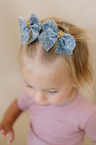 Fifi & Ry Handmade 3-Inch Hair Bows for Girls | Baby & Toddlers Hair Accessories | Premium, No Slip Clip, No Damage, No Pull Toddler Bows | Gift Set Free Palestine 4 Pack in Saudi Arabia