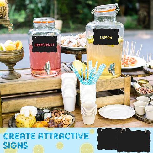 12 Pcs 4 x 6 Acrylic Chalkboard Hanging Sign with Chalk Markers Chalk Board Signs with Hanging String for Wedding Kitchen Home Party Decoration (Arrow) in Saudi Arabia