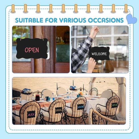 12 Pcs 4 x 6 Acrylic Chalkboard Hanging Sign with Chalk Markers Chalk Board Signs with Hanging String for Wedding Kitchen Home Party Decoration (Arrow) in Saudi Arabia