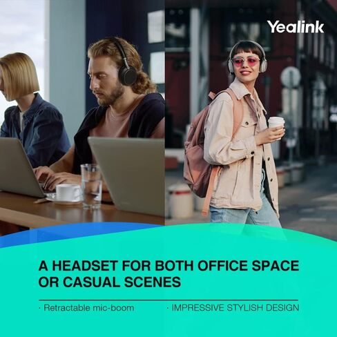 Yealink BH72 with Charging Stand UC Light Gray USB-A bluetooth headset with microphone for pc and mobile in Saudi Arabia
