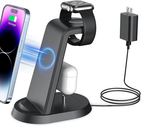 شاحن لاسلكي لسماعات أذن ساعة هاتف سامسونج، محطة شحن PLDHPRO 3 في 1 لجهاز Galaxy S23/S22/S21/S20/S10/Note20 10/Z Flip 4/Z قابلة للطي شاحن ساعة لاسلكي لساعة Galaxy Watch 5 Pro 4 3، Galaxy Buds in Saudi Arabia