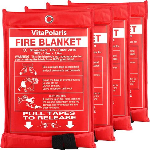 Heavy-Duty Emergency Fire Blanket for Home and Kitchen- 1 Pack - 40" x 40" Fire Extinguishing Blanket, Class K Fire Blanket for Kitchen,Fiberglass Fire Blanket for Home in Saudi Arabia