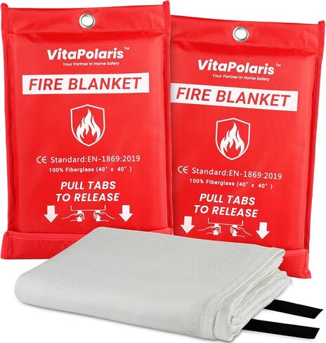 Heavy-Duty Emergency Fire Blanket for Home and Kitchen- 1 Pack - 40" x 40" Fire Extinguishing Blanket, Class K Fire Blanket for Kitchen,Fiberglass Fire Blanket for Home in Saudi Arabia