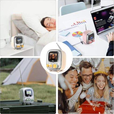 Divoom Tiivoo-2 Retro Bluetooth Speaker with FM Radio,Pixel Art Portable Mini Cute Wireless Small Speaker,Vintage Decor Suitble for Party Office Desk Home Bedroom Kitchen,Pink in Kuwait