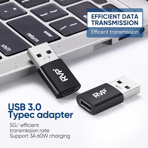 محول USB C أنثى إلى USB ذكر (5 جيجابت في الثانية، 5 حزم)، محول USB C إلى USB OTG - رمادي in Kuwait