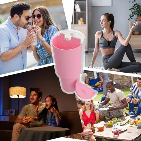 2 in 1 Drink Separator Compatible with Stanley 40 oz cup, Tumbler Accessories for Stanley 40 oz, Silicone Cup Divider for Stanley, Reusable Insert Divider with Lid for Coffee, Juice, Cocktail, Whiskey in Saudi Arabia