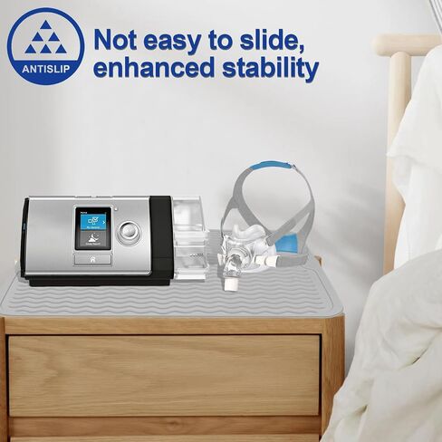 CPAP Silicone Protector Mat, Waterproof Protector Mat for CPAP Machine, Nightstand Non-Slip Protector Mat Protect CPAP Against Water Spills, Heat Damage, Vibration and Scratches (Dark Gray) in Saudi Arabia