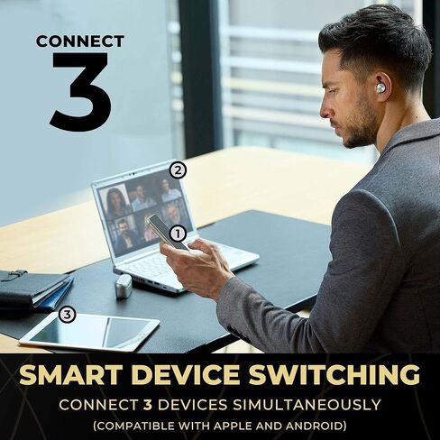 سماعات أذن بلوتوث لاسلكية هاي فاي ترو من تكنيكس مع خاصية إلغاء الضوضاء المتقدمة، واتصال متعدد النقاط بـ 3 أجهزة، وشحن لاسلكي، وصوت عالي الدقة + مكالمات محسنة - EAH-AZ80-A (أزرق منتصف الليل) in Kuwait