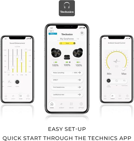 سماعات أذن بلوتوث لاسلكية هاي فاي ترو من تكنيكس مع خاصية إلغاء الضوضاء المتقدمة، واتصال متعدد النقاط بـ 3 أجهزة، وشحن لاسلكي، وصوت عالي الدقة + مكالمات محسنة - EAH-AZ80-A (أزرق منتصف الليل) in Kuwait