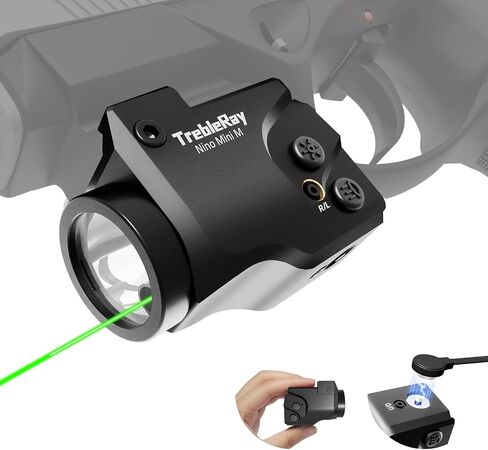 Nino Mini M 700 Lumens Compact Rail-Mounted Weaponlight with Green Beam and Flashlight Combo, Magnetic USB Rechargeable, Tactical Flashlight for 1913 or GL Rail, Built-in Battery in Saudi Arabia