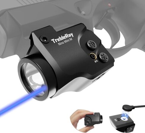 Nino Mini M 700 Lumens مصباح سلاح مدمج مثبت على السكك الحديدية مع مجموعة شعاع أخضر ومصباح يدوي، مغناطيسي USB قابل لإعادة الشحن، مصباح يدوي تكتيكي لسكك 1913 أو GL، بطارية مدمجة in Saudi Arabia