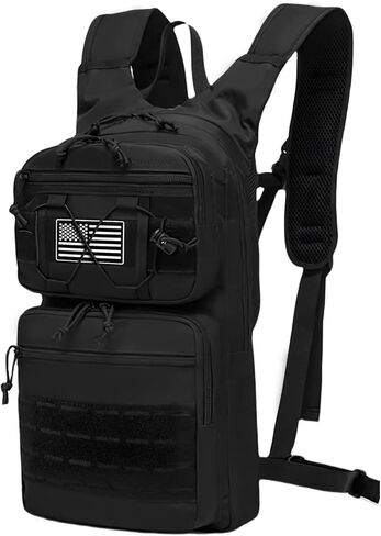 Tactical Hydration Packs Backpack, Lightweight Water Bag Hydration Pack Hiking Backpack with for Men Women, Heavy Duty Molle Water Backpack for Cycling, Running, Hunting, Fishing - Black in Saudi Arabia