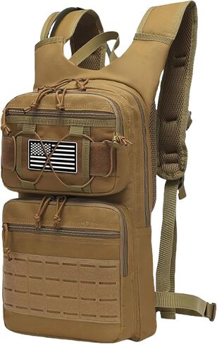 Tactical Hydration Packs Backpack, Lightweight Water Bag Hydration Pack Hiking Backpack with for Men Women, Heavy Duty Molle Water Backpack for Cycling, Running, Hunting, Fishing - Black in Saudi Arabia