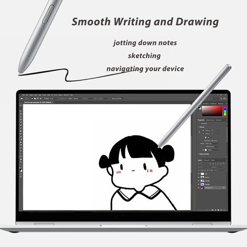 قلم Galaxy Book4 Pro 360 S بديل لجهاز Samsung Galaxy Book Pro 4 360 Stylus متوافق مع قلم Samsung Galaxy Book 4 360 مع 5 سن (أسود) in Saudi Arabia