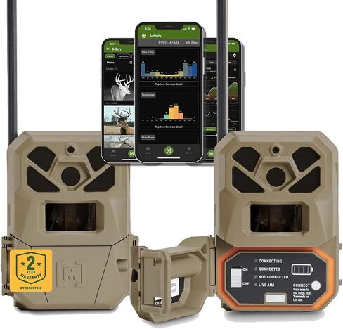 Moultrie Edge 2 Pro Cellular Trail Camera - Auto Connect Nationwide 4G LTE - On Demand 40MP Photo - 1440P Video with HD Audio - Ai False Trigger Elimination - 100 Ft Detection Range - No-Glow Flash in Kuwait