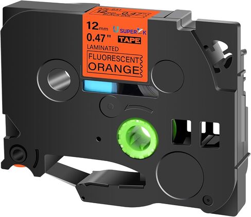 USUPERINK 1PK Compatible for Brother P-Touch Label Maker Tape TZe-C31 TZ-C31 TZeC31 TZC31 Black on Fluo Yellow 12mm 1/2 inch 0.47'' x 16.4ft Laminated TZe TZ Label Tape for PT-D210 D400 D600 H100 H110 in Kuwait