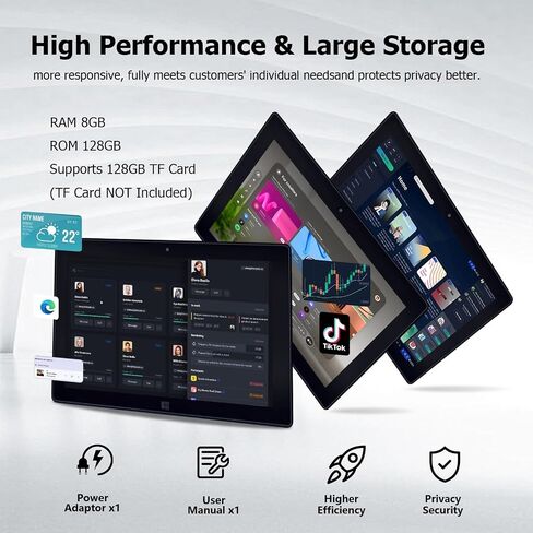 Windows Tablet, 2 in 1 10.1 Inch Windows 11 Pro Tablet PC, 8GB RAM 128GB Storage, Intel J3455 Quad-Core CPU, 1920x1200 IPS FHD Touchscreen, with Mini HDMI/WiFi/Bluetooth/Keyboard/USB/Dual Cameras in Saudi Arabia
